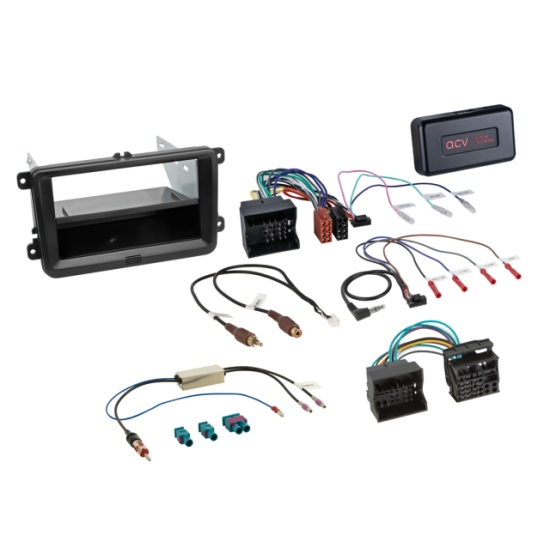 2-DIN Kit met Aflegvak Skoda/VW Zwart 